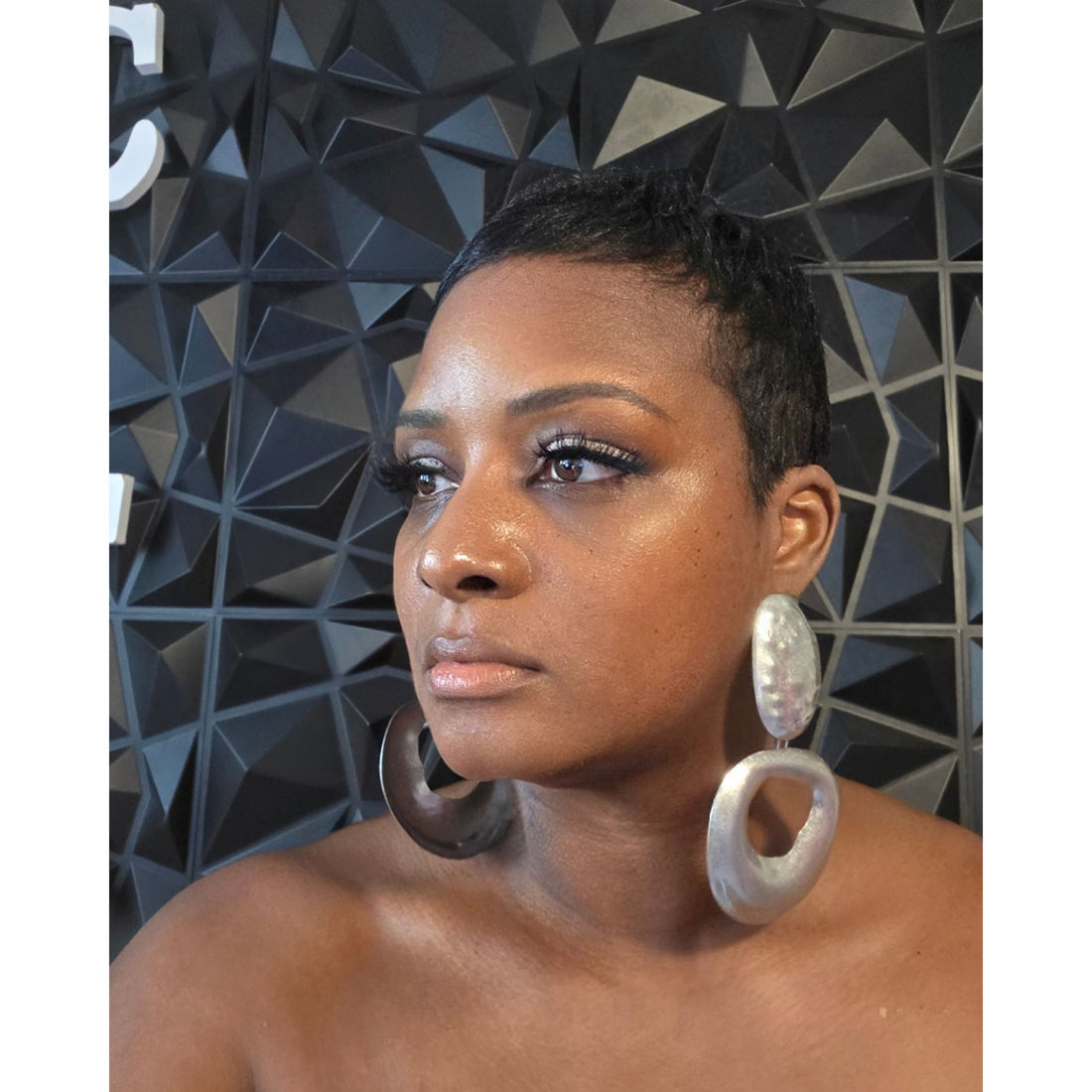 Dark Slate Gray Meka Earring (Silver)