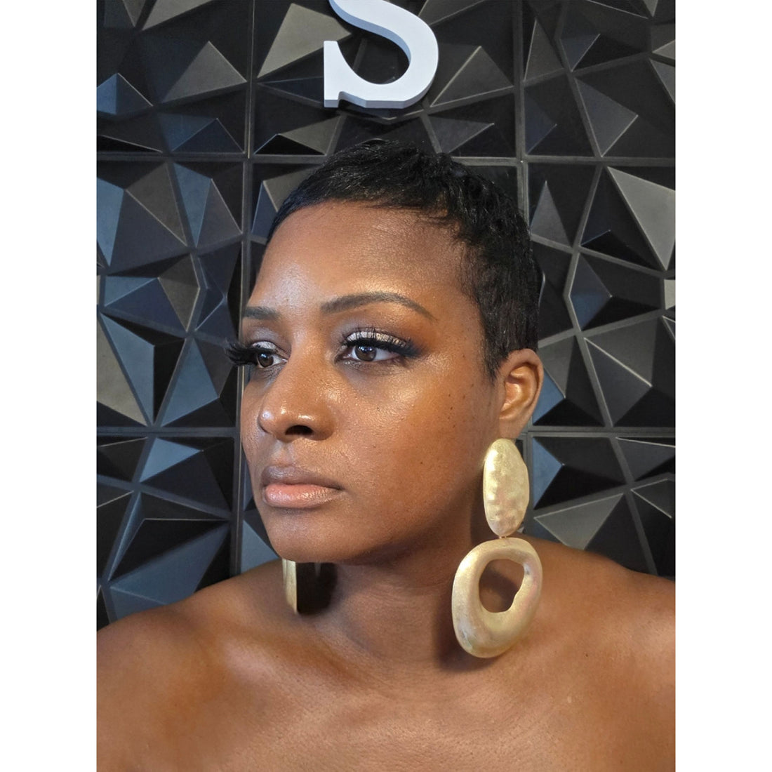 Dark Slate Gray Meka Earring (Gold)