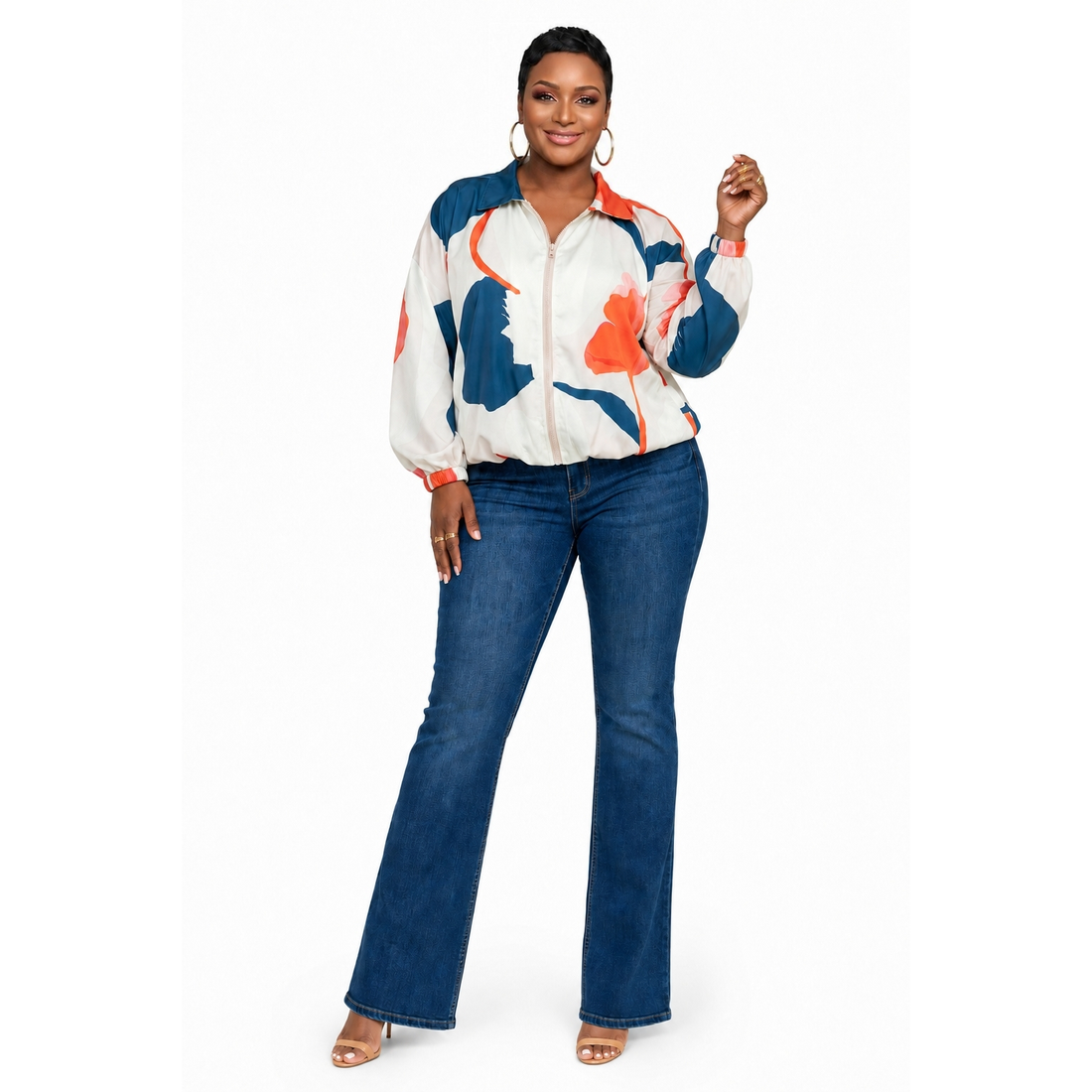 White Smoke Chic Satin Jacket/Top
