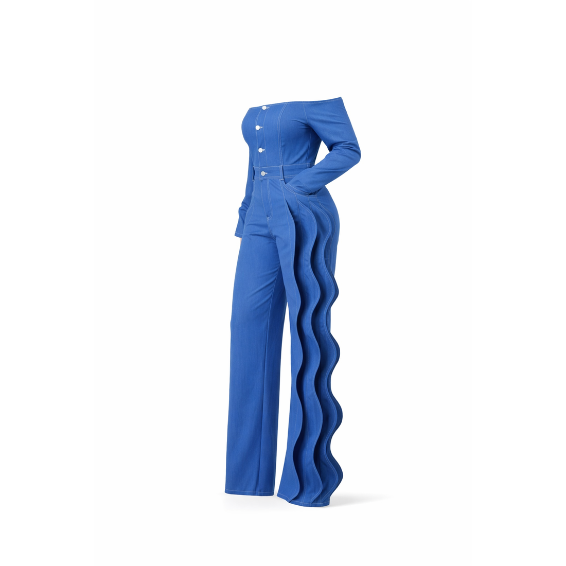 Wave Denim Jumpsuit