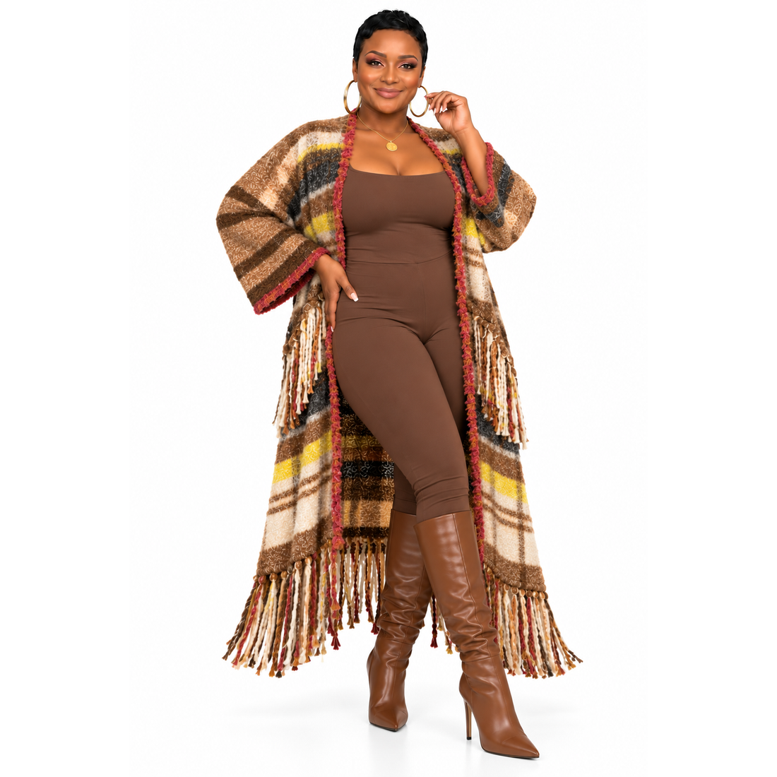 White Smoke Fall Vibes Kimono