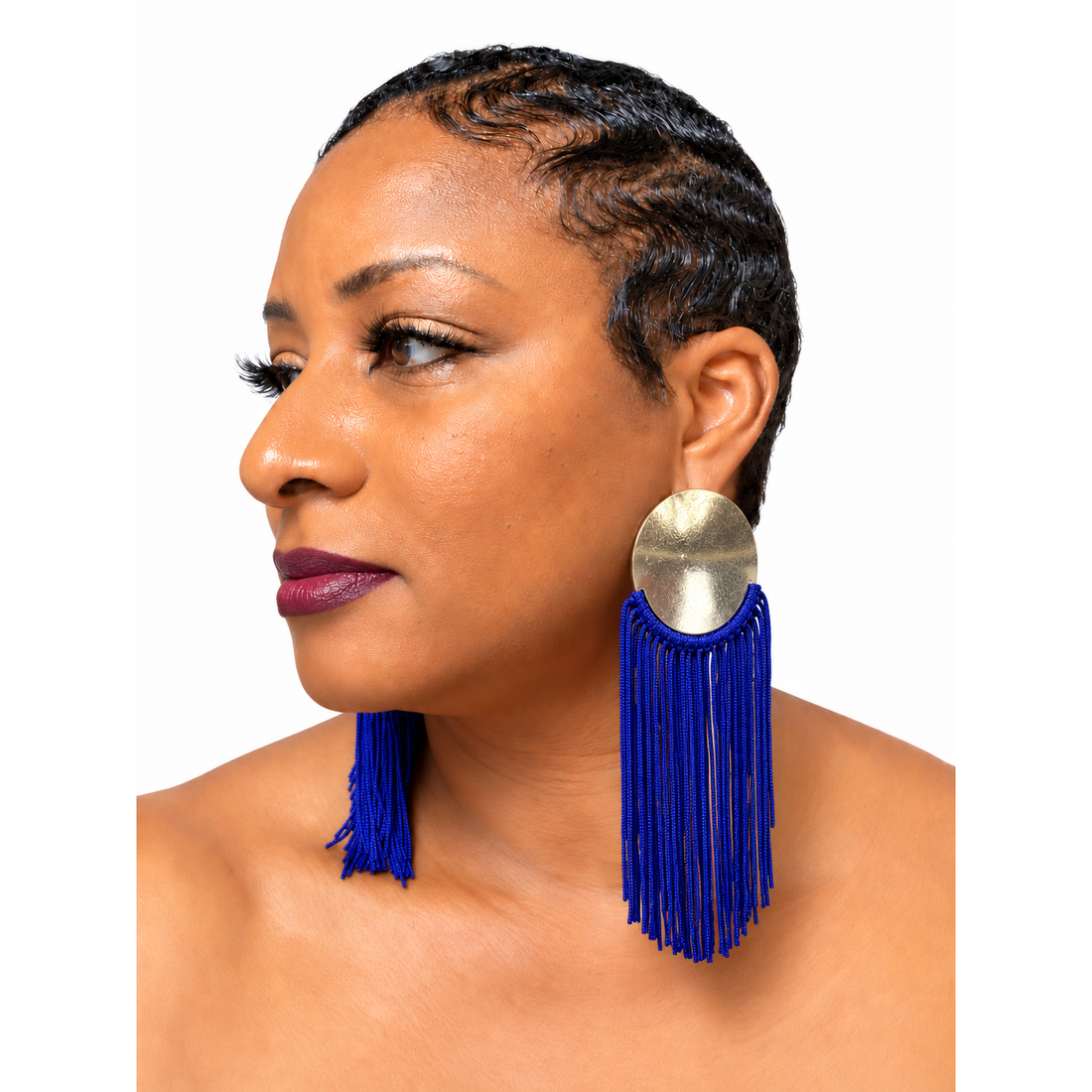 White Smoke Misty Earring (Royal Blue)