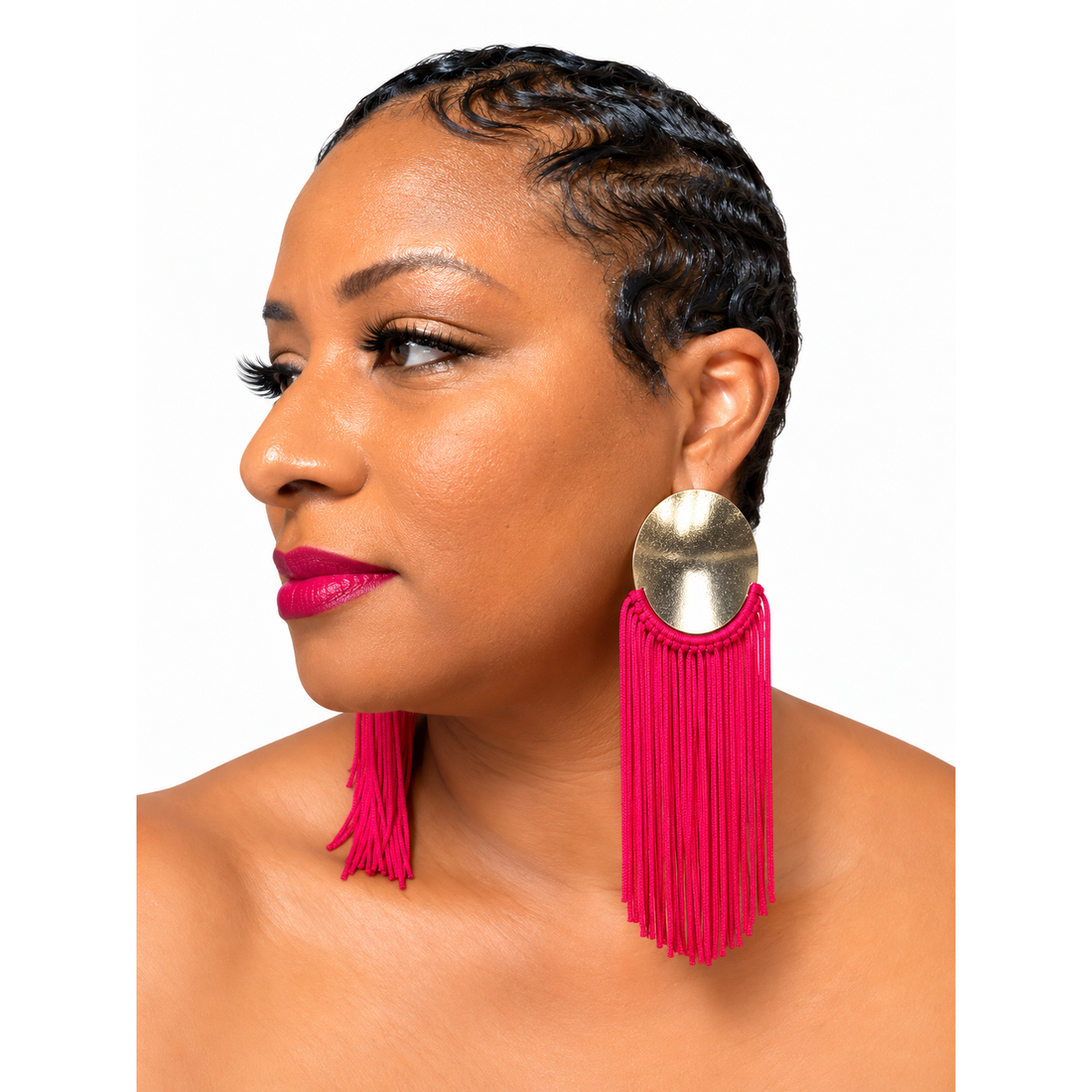 White Smoke Misty Earring (Pink)