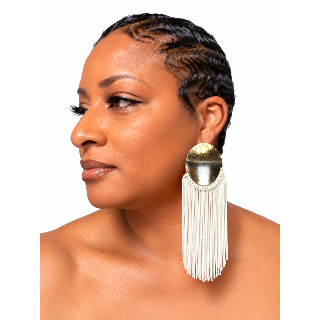White Smoke Misty Earring (White)