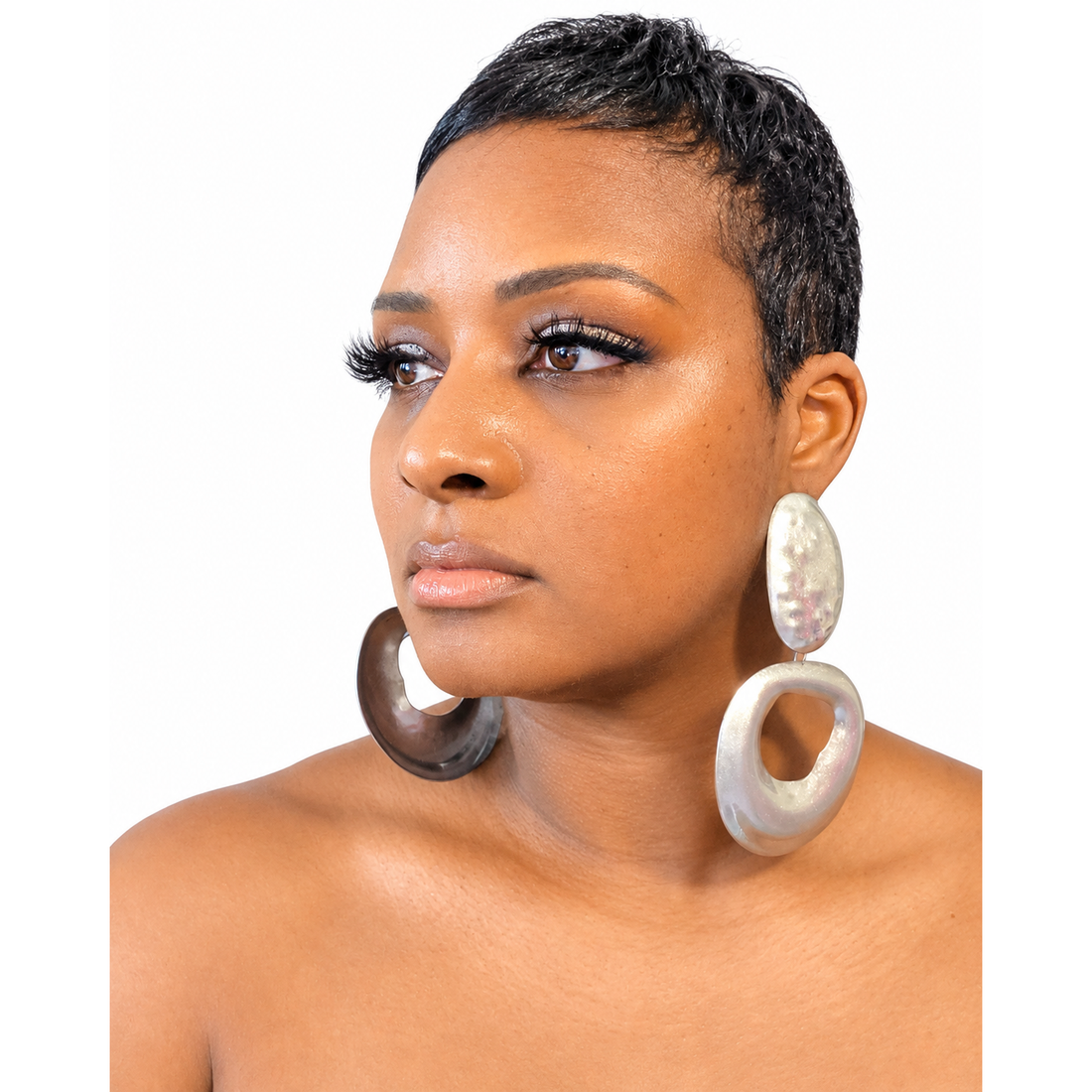 White Smoke Meka Earring (Silver)