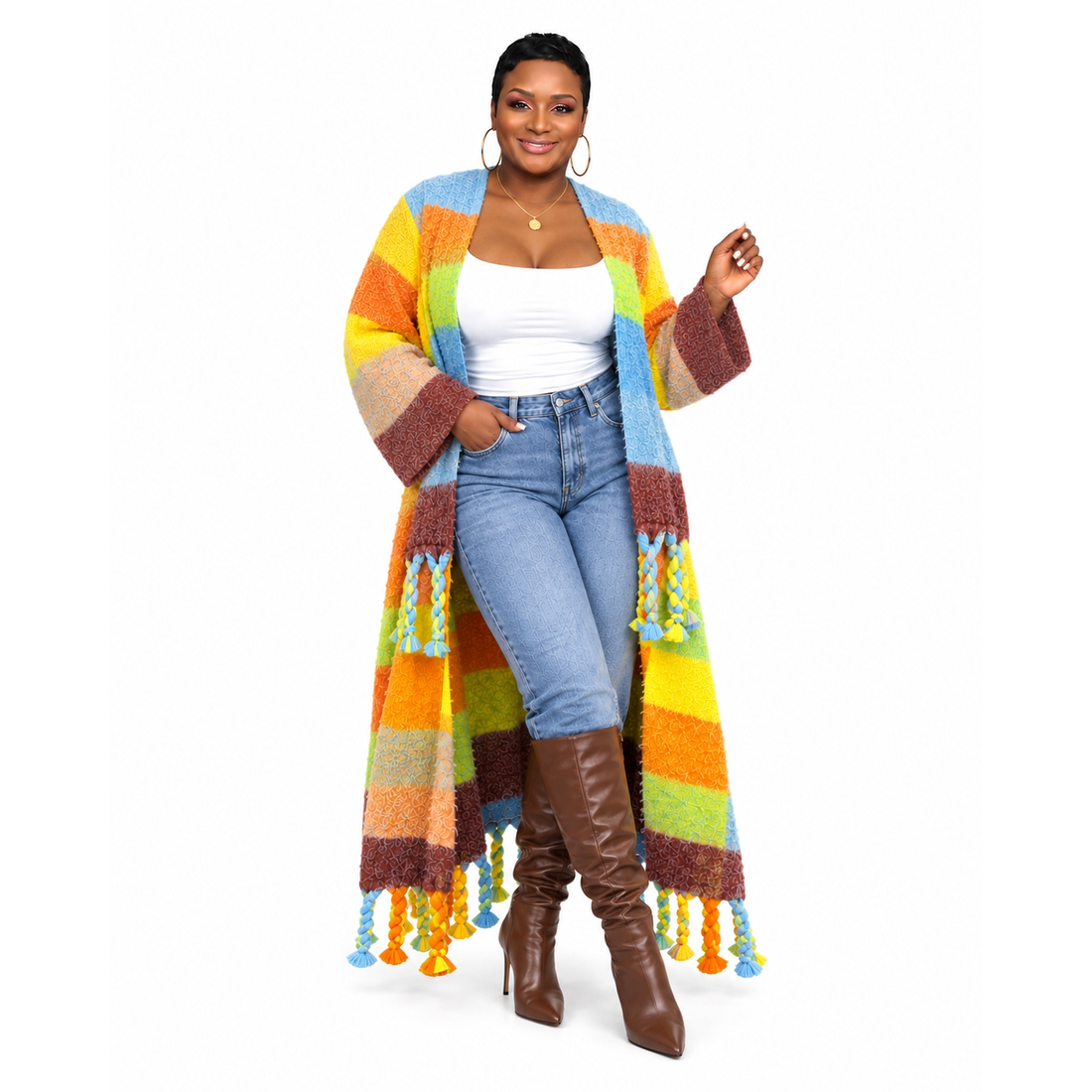 White Smoke Living Color Kimono
