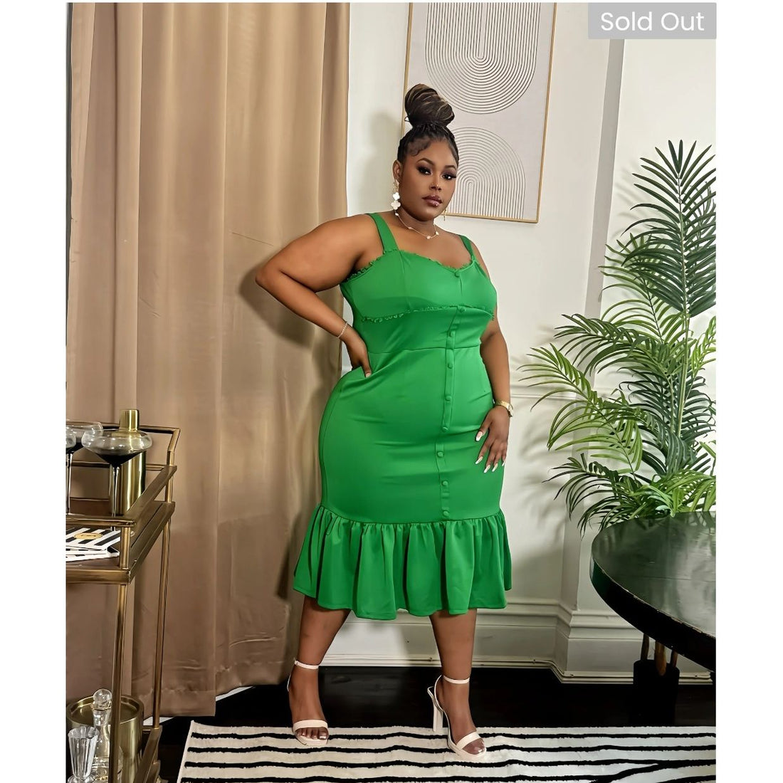 Rosy Brown Soft Life Dress ( Green)