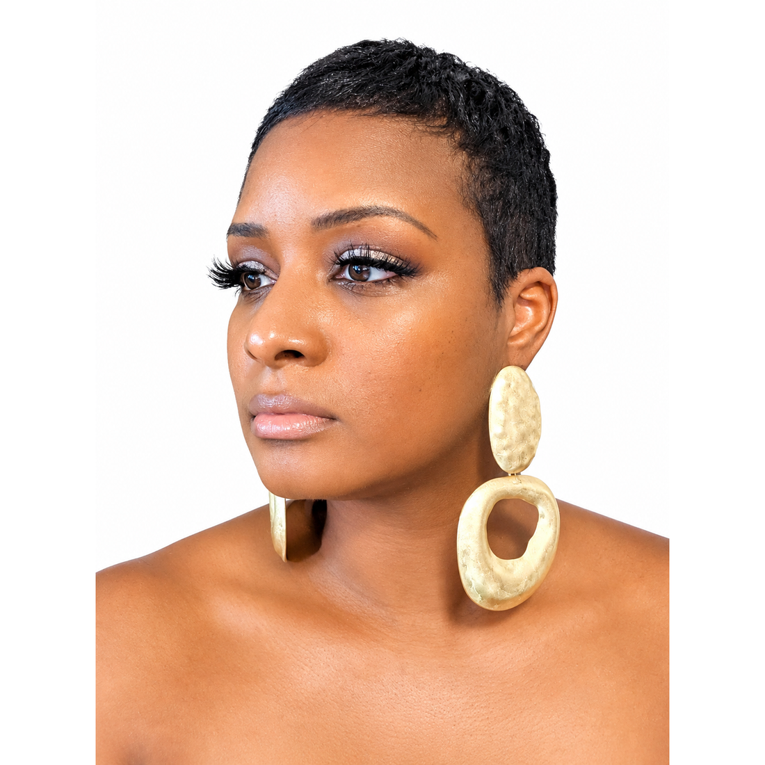 White Smoke Meka Earring (Gold)