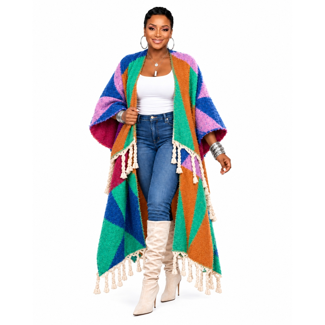 White Smoke Jazzy Kimono